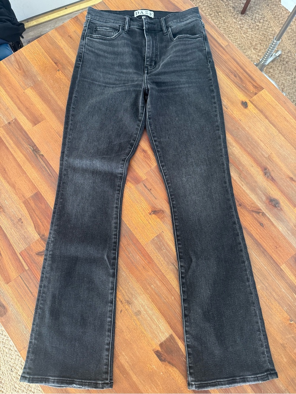 DAZE Sunset High Rise Flare Jeans Black After Party Size 28